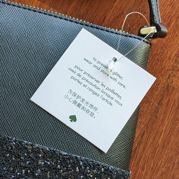 NWT* Black Kate Spade Flash Glitter Crossbody - small - Picture 6 of 7